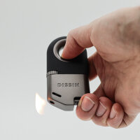 DISSIM Feuerzeug steht Kopf (Inverted Lighter), Flamme von unten, titan