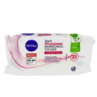 NIVEA 3in1 Pflegende Make-Up Reinigungstücher trockene Haut (1 x 25Tücher)