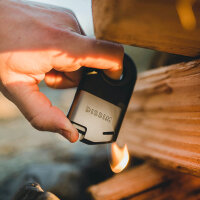 DISSIM Feuerzeug steht Kopf (Inverted Lighter), Flamme von unten, blau matt