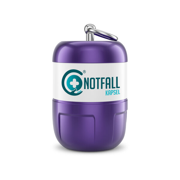 Notfallkapsel "Leben retten!" VIOLETT (Handschuh-Gr. L)