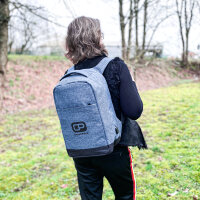 ChackPack Rucksack - diebstahlsicher inkl. USB-Ladeanschluss jeansblau