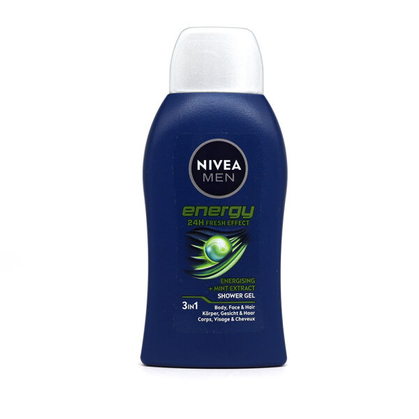 NIVEA MEN Mini Duschpflege Energy mit vitalisierendem Duft, Cremedusche mit Minzextrakt (50 ml)