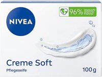 NIVEA Handseife Creme Soft pflegende und feuchtigkeitsspendende Pflegeseife mit Mandel-Öl (100g)