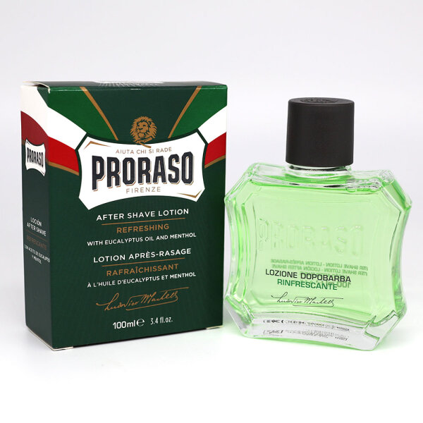 Proraso (Green) After Shave Lotion Refresh mit Eukalyptusöl & Menthol (100 ml)