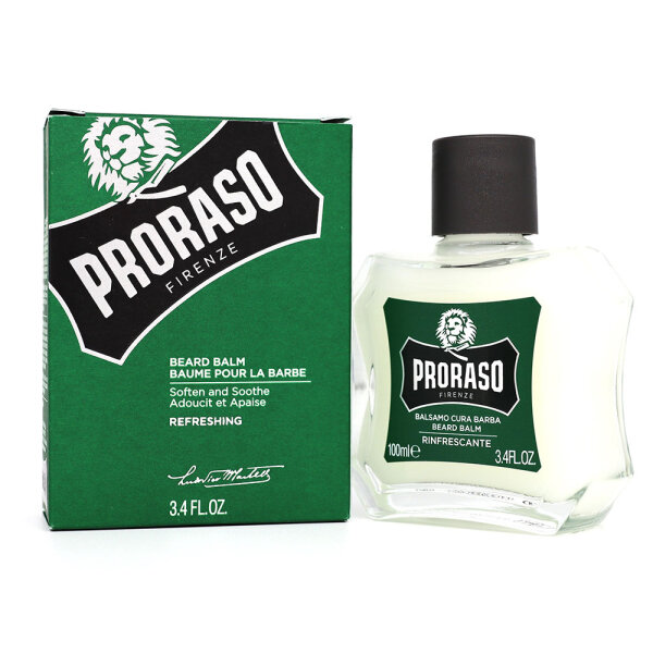 Proraso (Green) Bart-Balsam Refreshing - Klassiker mit Menthol und Eukalyptus - für normale Haut (100 ml)