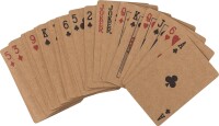 2 Kartenspiele aus Recyclingkarton mit je 52 Karten und 2 Jockern, Farbe: braun (1 Set)