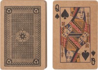 2 Kartenspiele aus Recyclingkarton mit je 52 Karten und 2 Jockern, Farbe: braun (1 Set)