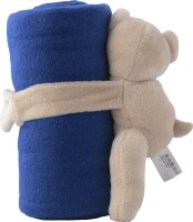 Plüschbär mit Fleece-Decke (180g/m² / 120x80cm), Farbe: beige/cremeweiß (1Stk)