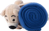 Plüschbär mit Fleece-Decke (180g/m² / 120x80cm), Farbe: beige/cremeweiß (1Stk)