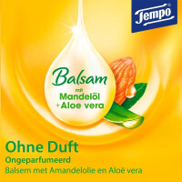 Tempo Taschentücher Soft&Sensitive, Balsam mit Mandelöl+Aloe Vera, 4-lagig im 36 Pk x 9 Tücher (1x)