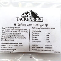 Geflügel-Softies Hundeleckerlies Tiernahrung – Kleine Belohnungshappen (20 x 20g Beutel)