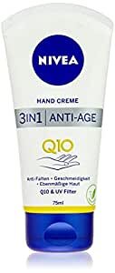 NIVEA Q10 Hand Creme 3in1 Anti-Age mit UV Filter für normale bis trockene Haut (75 ml)