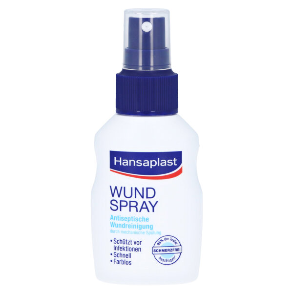 Hansaplast Wundspray (50 ml) – Antiseptische Wundreinigung durch mechanische Spülung