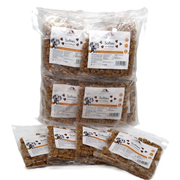 Hundeleckerlies Tiernahrung - Softies vom Geflügel (125g)